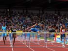 Aries Merritt leads Jason Richardson, 110 metres hurdles, 2012 Samsung Diamond League, Birmingham.